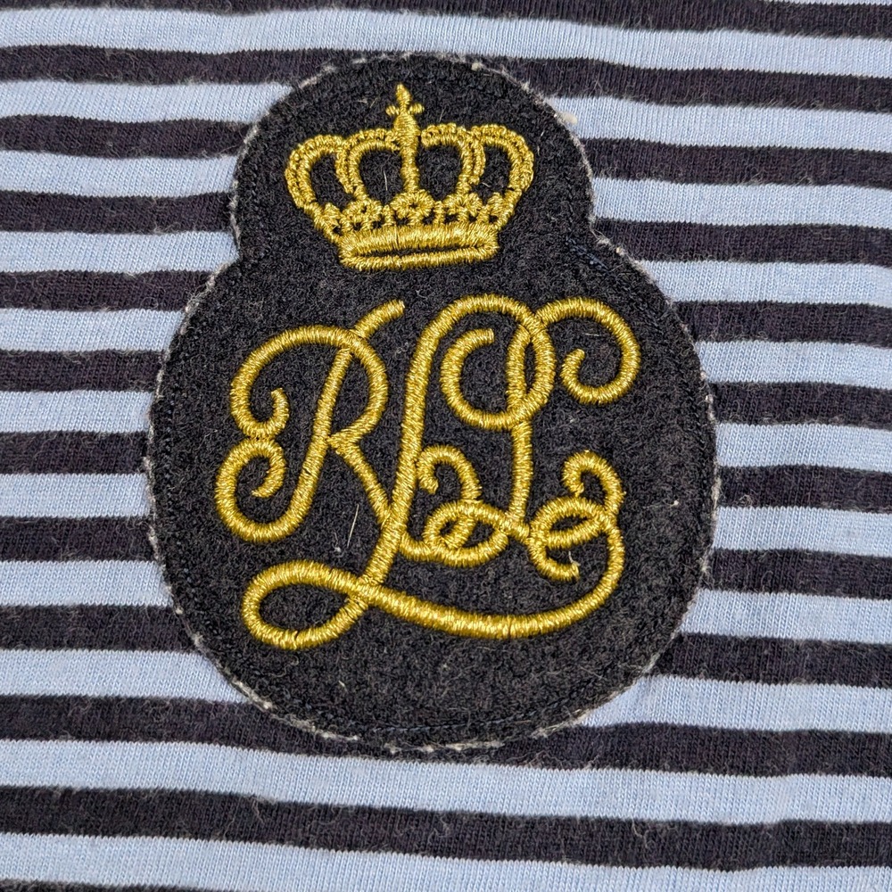 Lauren Ralph Lauren LRL Striped Crew Neck Shirt Top Women Small Blue Y2K Preppy - Picture 2 of 8